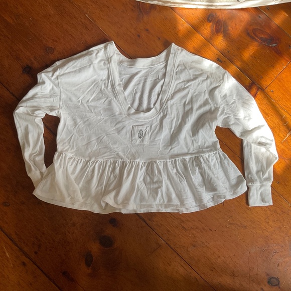 FREE PEOPLE Play Nice Layer Pullover Women's Size S White & Black - Picture 7 of 13